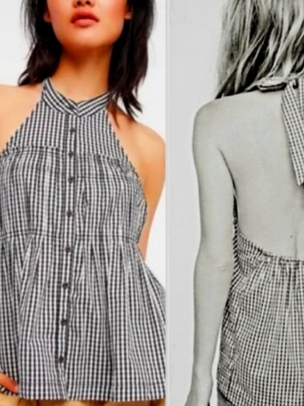 Free People Tank Top in Black & White Like New